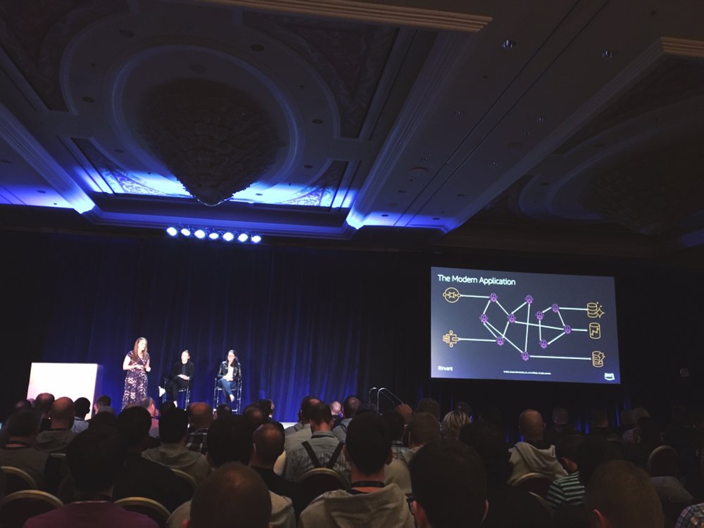 What's next for containers? 
- Continuous testing in pull requests
- Infrastructure-as-code
- Continuous integration of microservices

- <a href="/clare_liguori/">Clare Liguori</a> <a href="/aws/">Amazon Web Services</a> #reInvent #womenintech