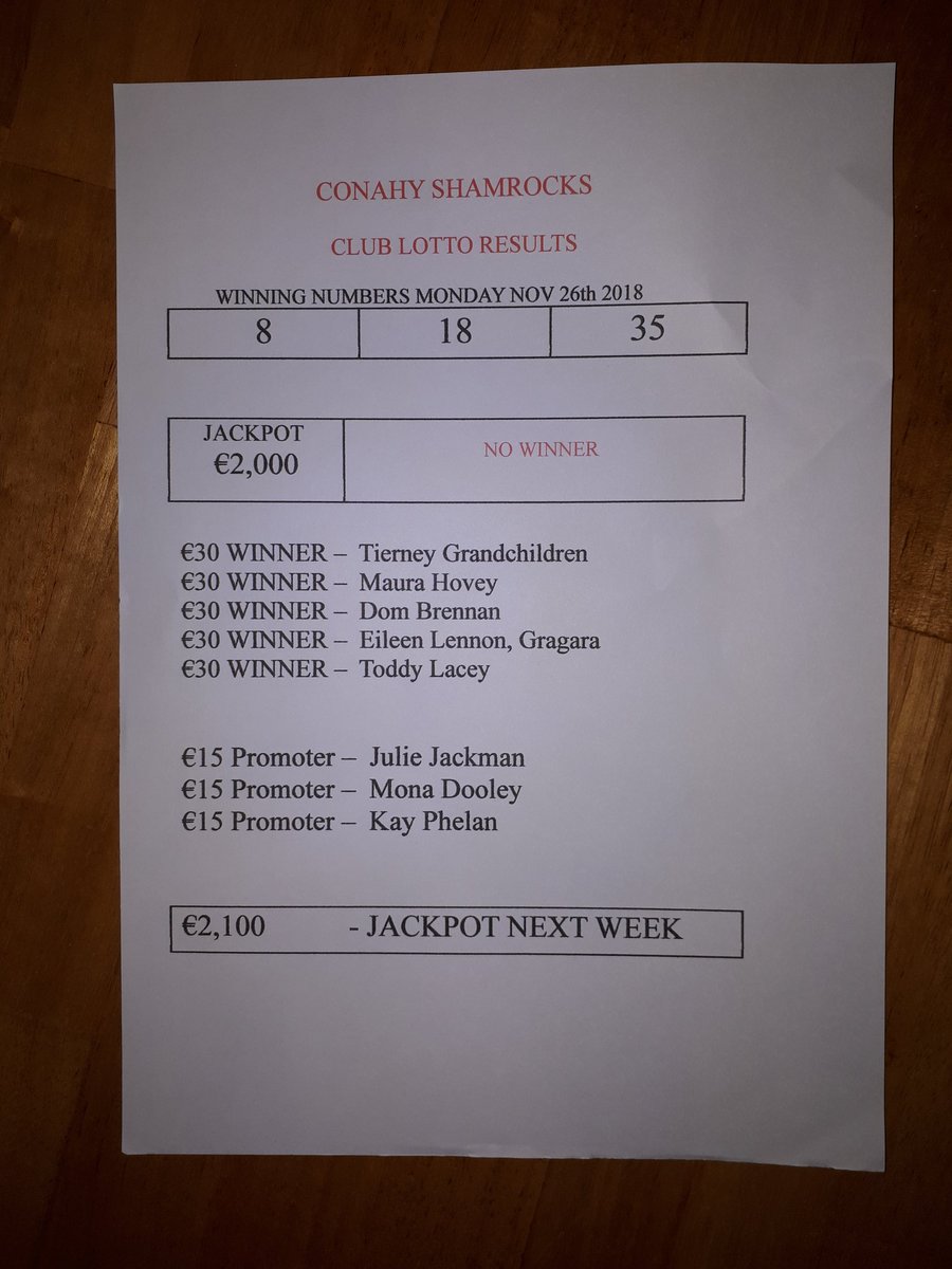 lotto result 16 november 2018