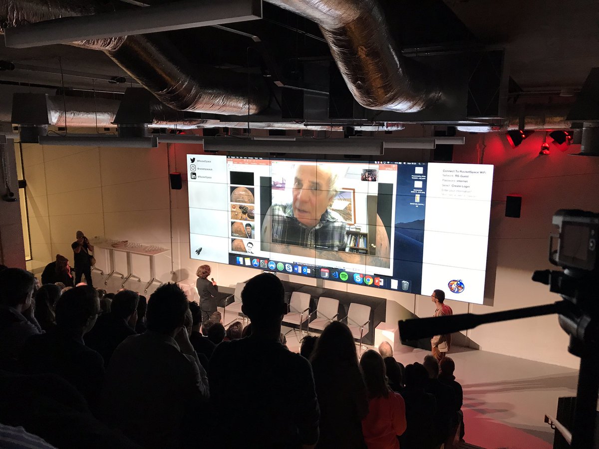 Excited to be <a href="/MarsSocietyLon/">Mars Society London</a> watching #InSightLanding and appreciate nod to #starfleet too <a href="/NASAJPL/">NASA JPL</a>