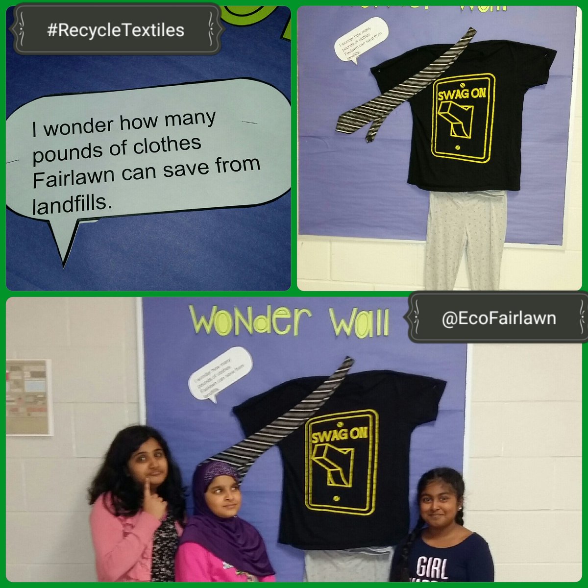 EcoFairlawn's tweet image. .@EcoFairlawn team received their 1st donation for the #RecycleTextiles campaign. Help keep landfills free of textiles while earning money for @FairlawnPSPDSB Bring your unwanted clothes &amp;amp; #reducewaste @bag2schoolna Thx @MrKFairlawnPS 🙂! @PeelSchools @PDSB_eco