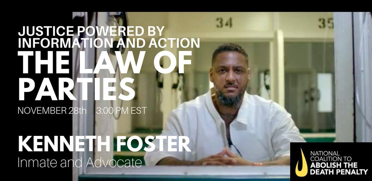 Emi_Artd's tweet photo. pls rt: The next #NCADP webinar will discuss TX cruel & unusual Law Of Parties nov. 28th. Learn more about Joseph Garcia's & Kenneth Foster's cases.
https://t.co/c71lpQi5hN
@RealJusticePAC @humanity4prison @southerncenter @UdiACLU @CassyStubbsNC @A_JustCause @SSNScholars https://t.co/MSj4nKA0dw
