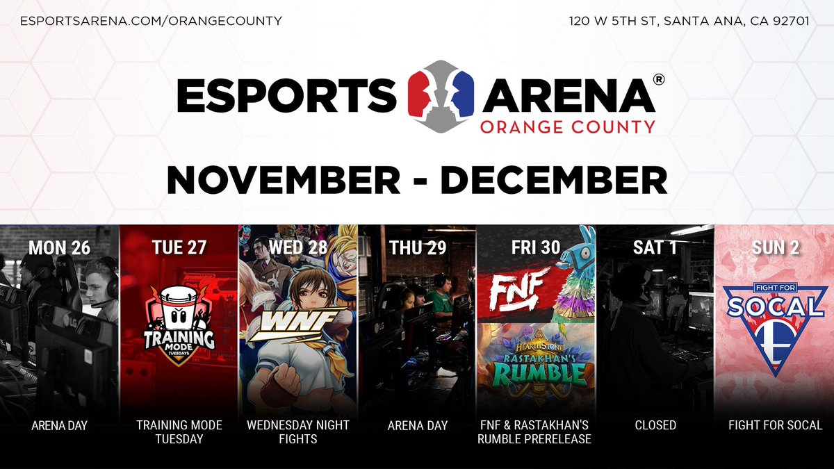 ESA_OC's tweet image. This week @ESA_OC 

Weeklies: @TeamOXYgg's #TMT, @levelupseries #WNF, #FNF

SUNDAY: Fight for Socal - Melee Tournament
esportsarena.com/OrangeCounty/e…