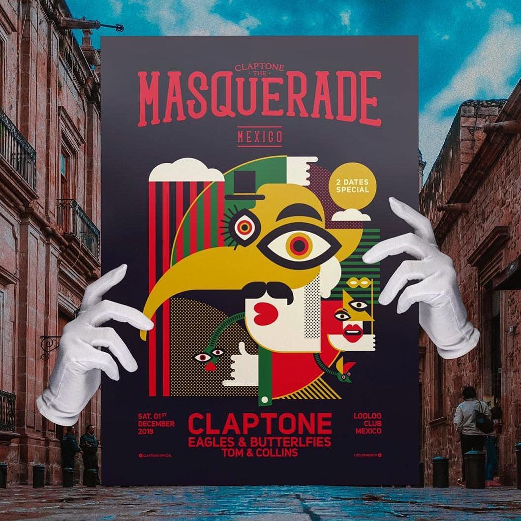 Aftercluvdlab's tweet photo. @TOMandCOLLINS sharing the stage with @Claptone_ &amp; #EaglesAndButterflies at the #ClaptoneMasquerade this Saturday at Looloo CDMX! 🎭 https://t.co/gf9hSUZU42