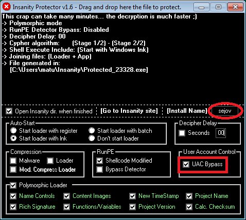 enelpc's tweet image. UAC Bypass W7/8/10 - #InsanityProtector v1.6 🤣🤣