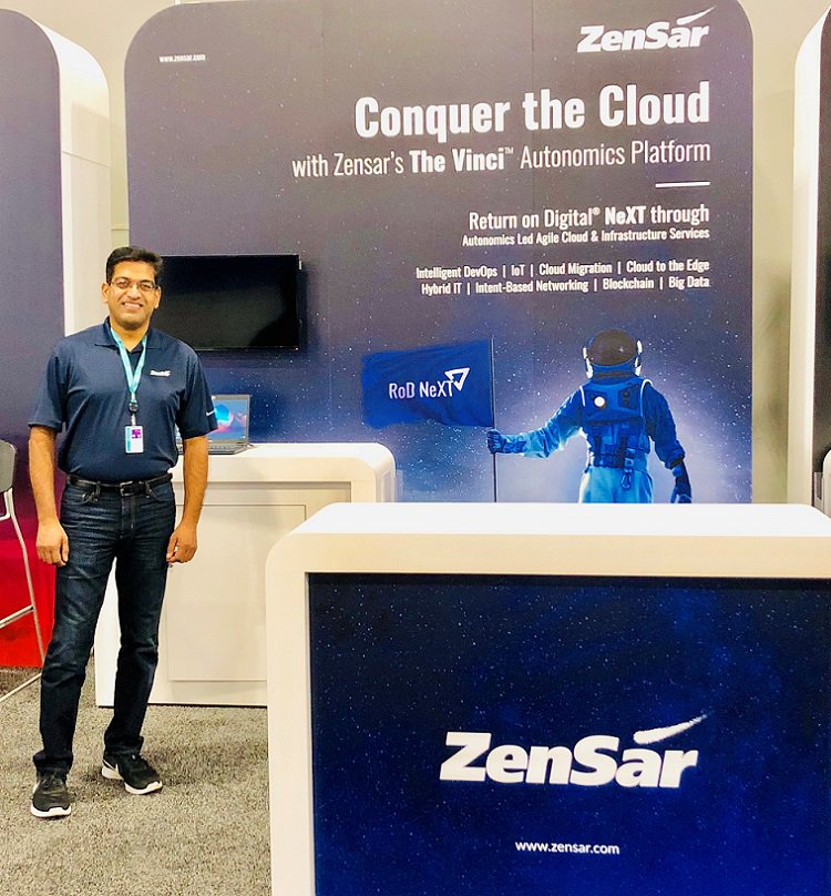 Zensar's tweet photo. Zensar is getting ready for @AWSreinvent at Booth #139 in the Expo Hall at #TheVenetian! Lots of excitement at the show come ask our team how to #ConquertheCloud. #reinvent #AgileIT #IntelligentDevOps #TheVinci https://t.co/k7AyijCoyV