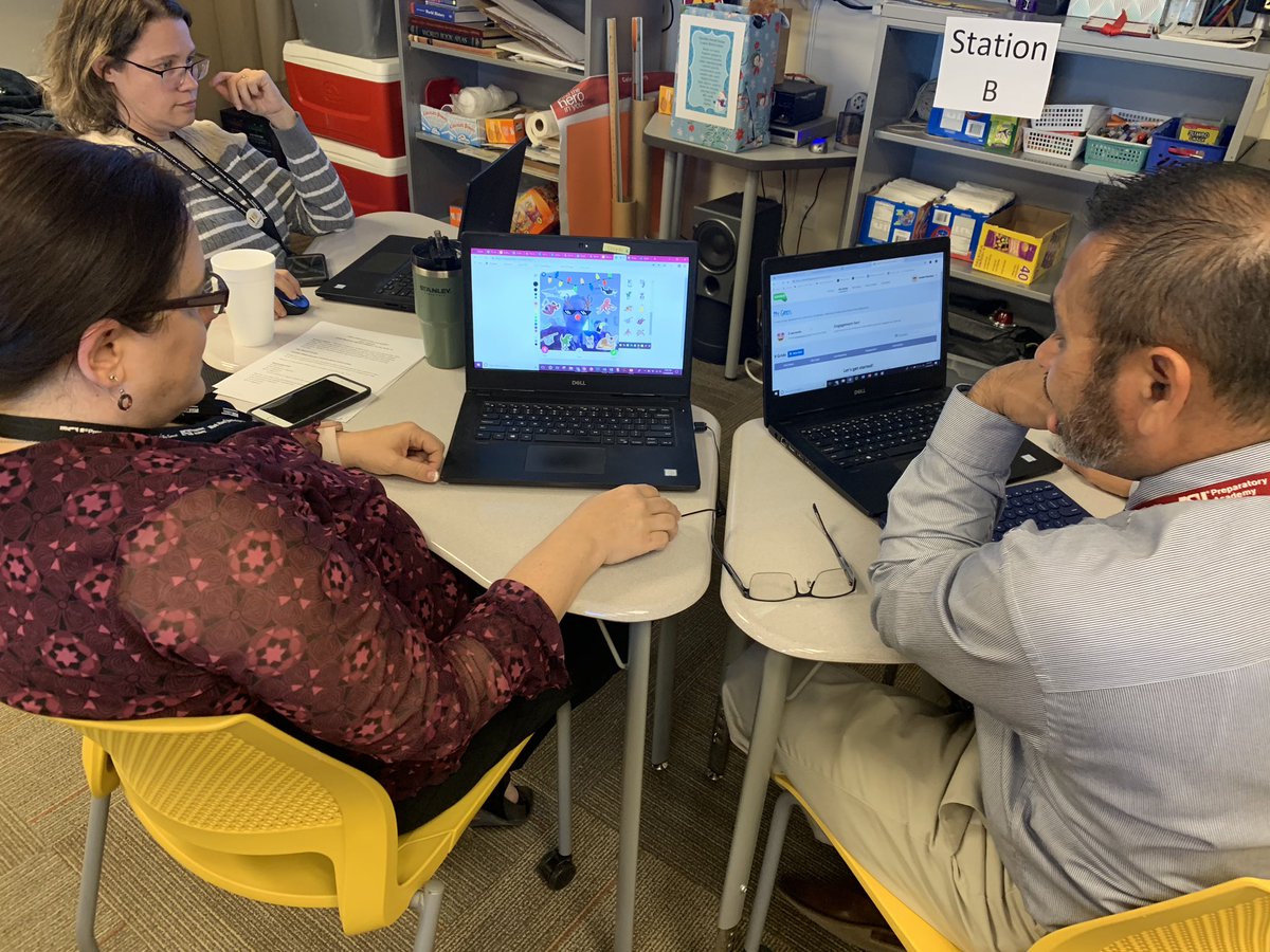 edtechSAE's tweet photo. Teachers @ASUPrepAcademy #Casagrande are meeting after school to share resources they love using in their classrooms. Today’s resource is @Flipgrid #ASUprepblends @KaraLOConnell @MejiaSylvia https://t.co/3uJwSiHNVF