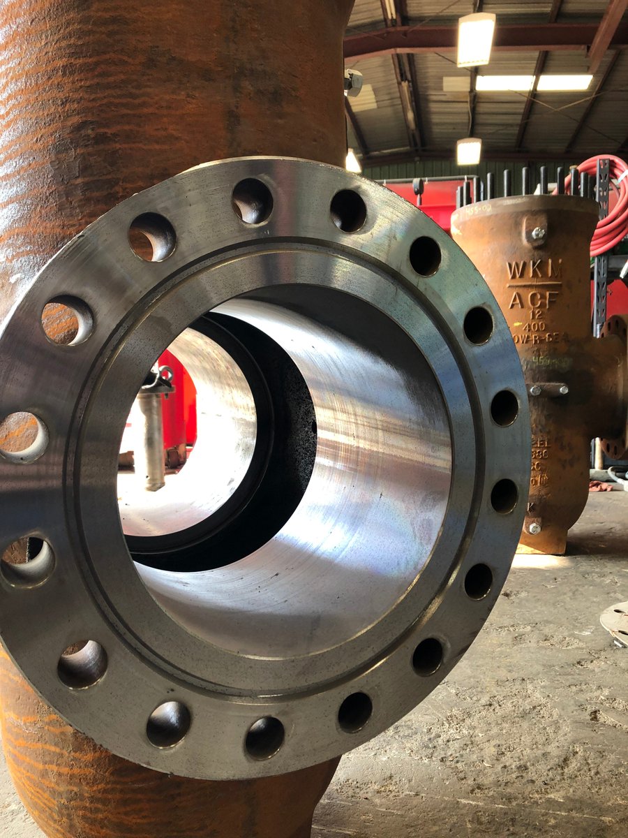 TNGEnergy's tweet photo. Behind the Scenes: Two 12" 400# Expanding Gate #Valves in the final stages of our API Q1 Certified Re-Manufacturing process - before our Field Service Crew "TEAM RIGLESS" re-installs them on the #geothermal wells they came from. #Remanufacturing #lovegeothermal #teamrigless https://t.co/aHDYCuVjHC
