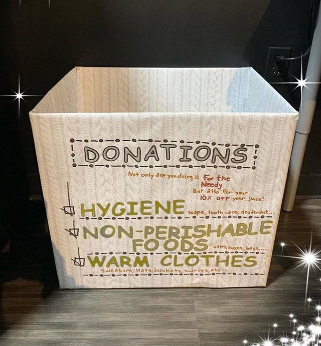 CurrentVapors's tweet photo. Current Vapor is giving back this Holliday season☃️ Bring in your old blankets, warm clothing, nonperishable food items, and hygiene care to receive 10% off your juice😍 https://t.co/Wf967XKWXS