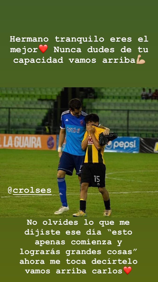 deportesjhs's tweet photo. Mensaje del Esli García, jugador del @DvoTachira para Carlos Olses, arquero del @DvoLaGuaira tras el mal pasaje que tuvo en la final de la @LigaFUTVE2018 

Bonito gesto entre jugadores. 🥇 https://t.co/6I7bJKUrGs
