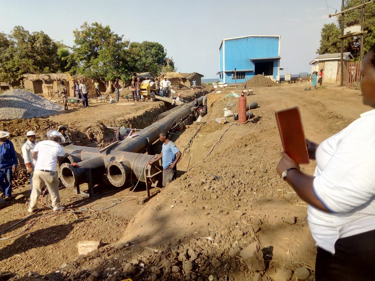 gba_malawi's tweet photo. Installation of huge pipes for drip irrigation from the lake at Salima Sugar https://t.co/nrhAXyJqgV