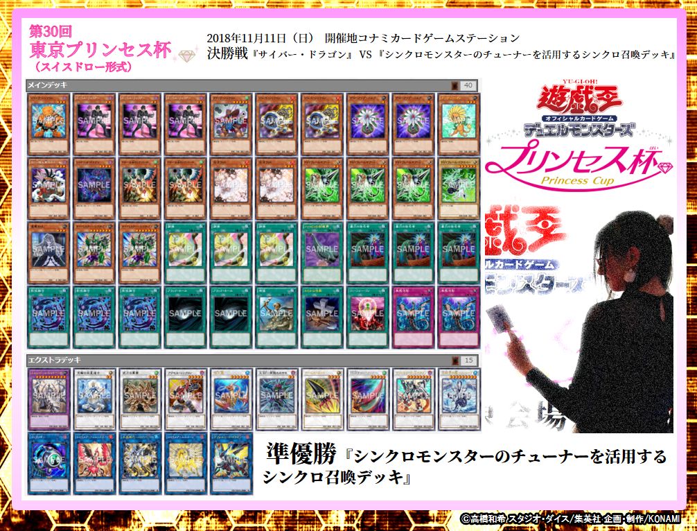公式 遊戯王ocg Di Twitter 遊戯王ocg Duel Live 18 11 11 関東30回目となる女性デュエリストによる頂点の舞台 プリンセス杯 決勝戦 準優勝した ちあみ選手 の シンクロモンスターの チューナーを活用するシンクロ召喚デッキ のデッキレシピをご