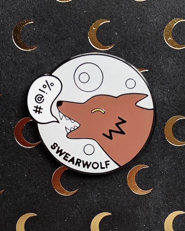 Swearwolf pin from @ashleyhaydesign 💀 Werewolves, not swearwolves!

Available to purchase through their link in bio! ift.tt/2qLLkbL