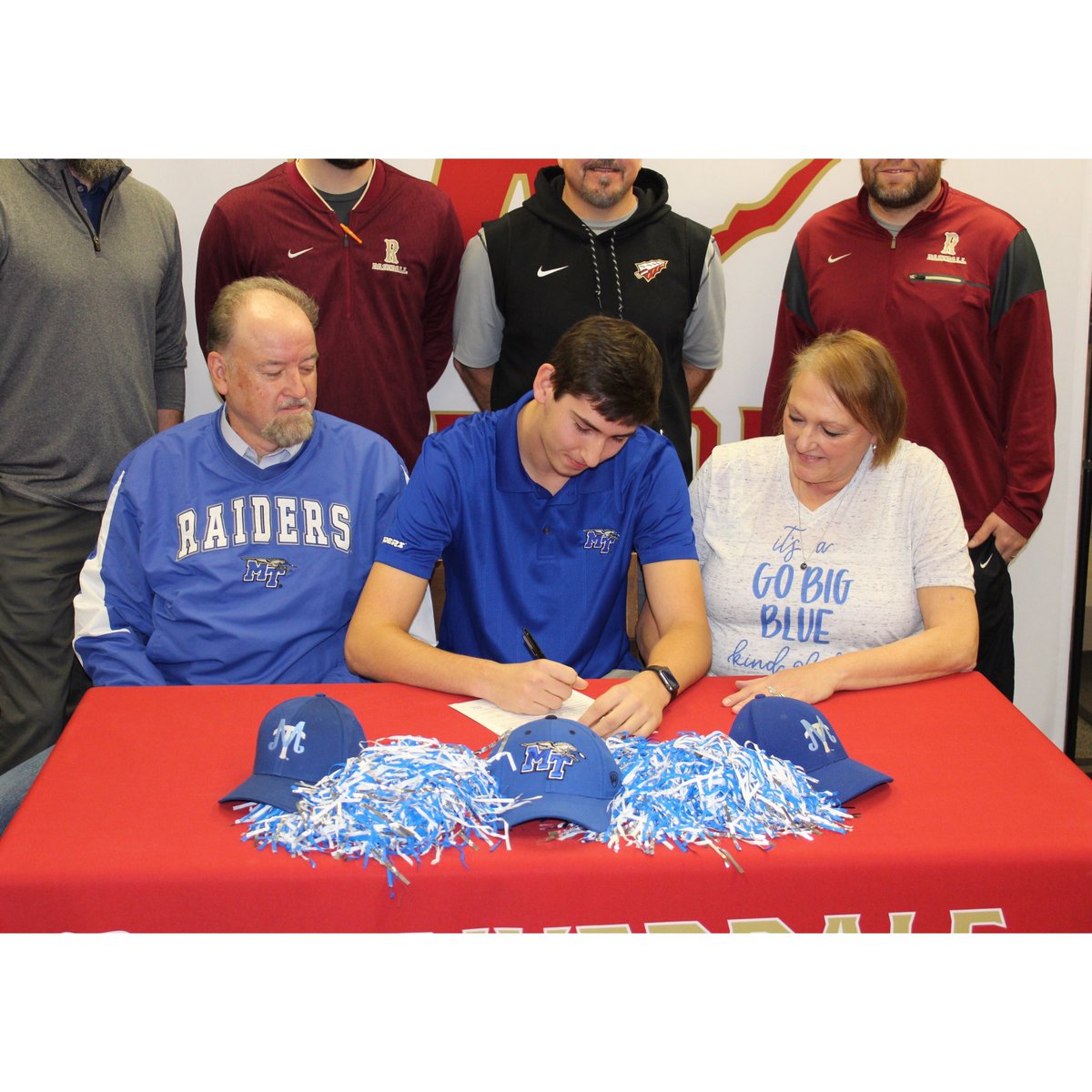 LaurenESiren's tweet photo. Little brother made it official today! #SigningDay #MTSU #mtbaseball https://t.co/fuswHUrp4D
