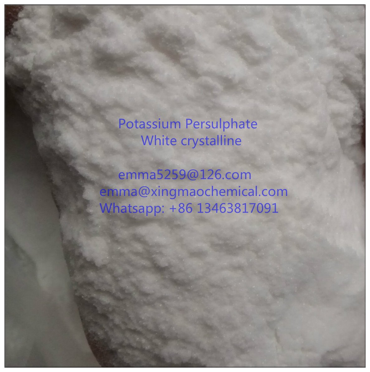 EMMAD5259's tweet image. Superior quality of Ammonium Persulphate/ Sodium Persulphate / Potassium Persulphate( Industrial grade / Technical grade ）!  
Welcome your inquiry .
Mobile/Wechat/ Whatsapp : + 86 13463817091. 
emma@xingmaochemical.com