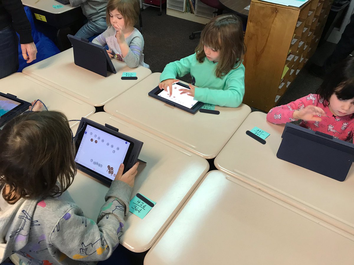 kast0406's tweet photo. @TG1stGrade getting personalized and differentiated math problems to solve using @explainevrythng and sharing with their teacher and families using @Seesaw. Not sure it was the best app to use since the writing was moving, but the concept is spot on! #NotAfraidToTry https://t.co/koSj34ivyC