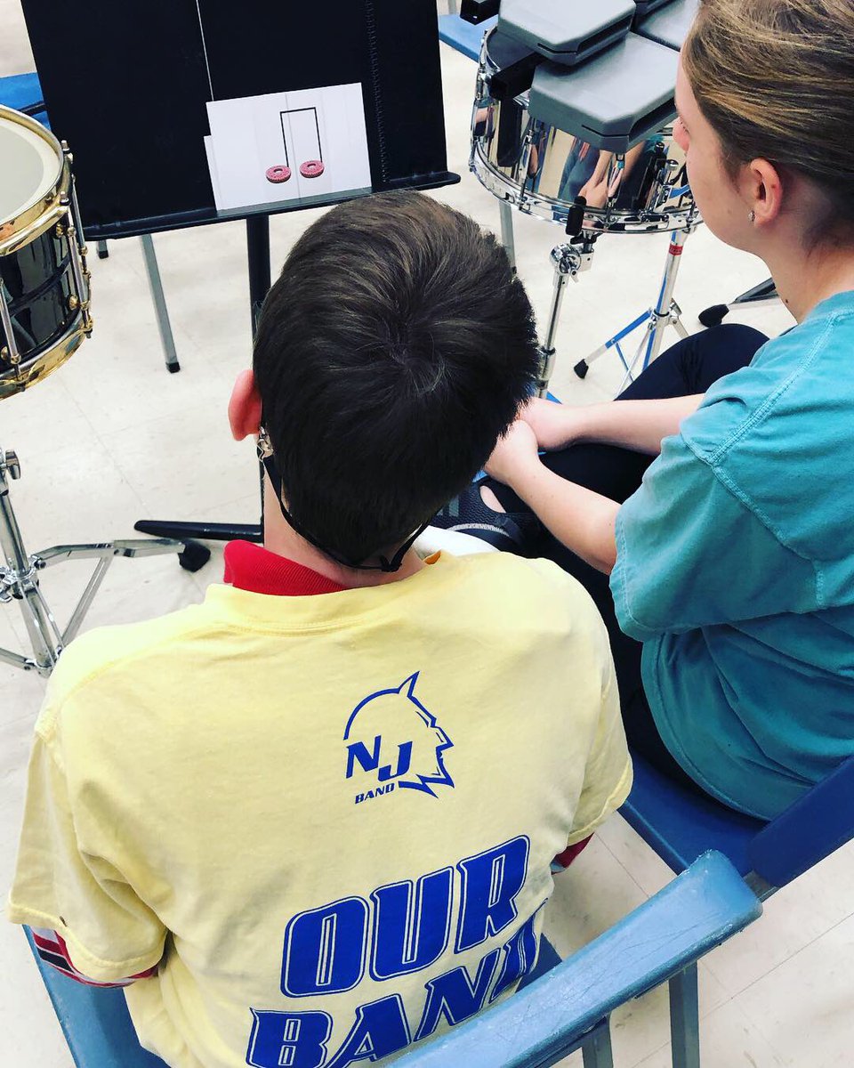 njmsband's tweet photo. We OFFICIALLY welcomed our new musicians to the @NJMSMiddle Blue Devil Band! Our club, United Sound creates a place where current band Ss teach exceptional Ss how to play an instrument &amp; will be performing with us soon!!! #njmsbandlife #ourband @julie_duty @JEFCOED @JefcoedArts https://t.co/O4YsTbqWfq