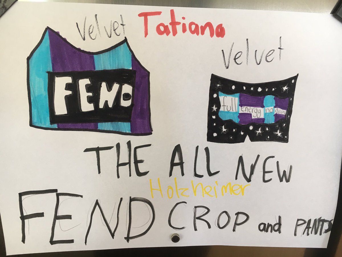 FENDmovement's tweet photo. Who wants a FEND leotard? Thanks to Tatiana (10 years old) for these cool designs!  #fendmovement https://t.co/EywApdHjqT