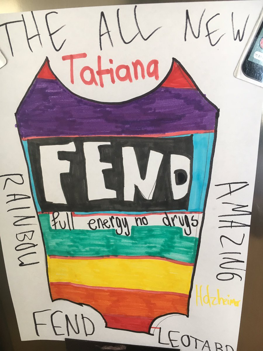FENDmovement's tweet photo. Who wants a FEND leotard? Thanks to Tatiana (10 years old) for these cool designs!  #fendmovement https://t.co/EywApdHjqT