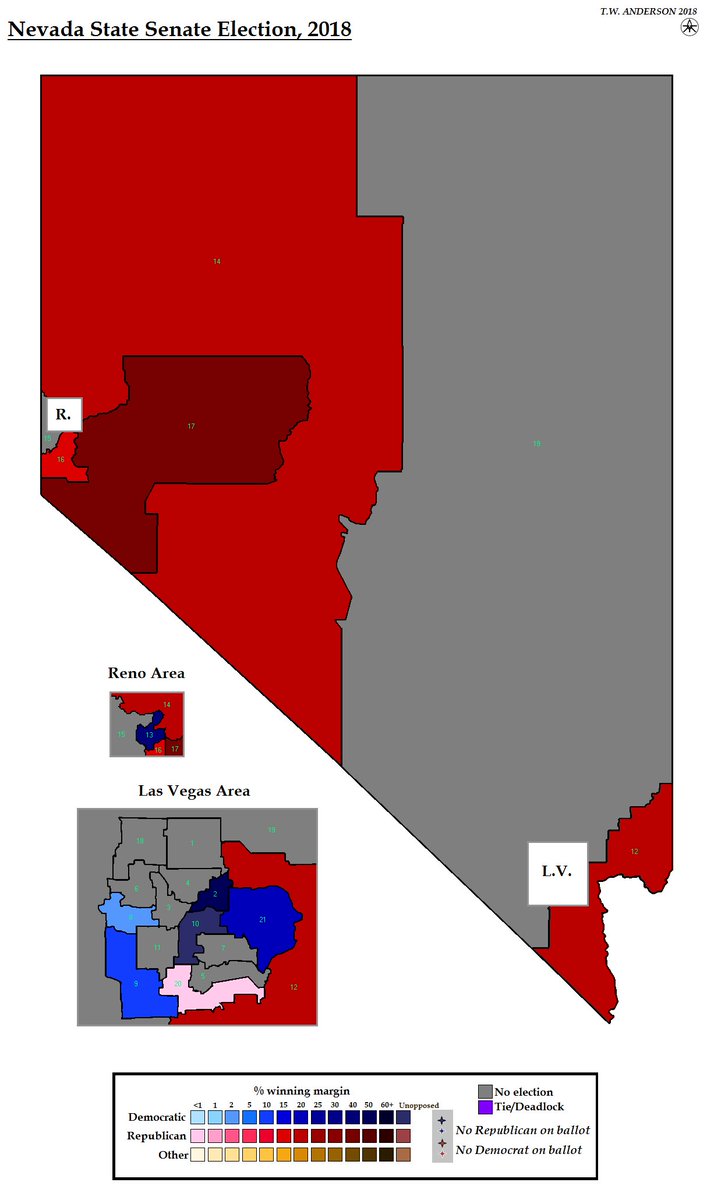 Ajr Election Maps On Twitter Nevada State Senate Election2018 To Go With The State House Map Only Half The Seats Up For Election Compared To 2014 Two Dem Gains In Lasvegas Possibly
