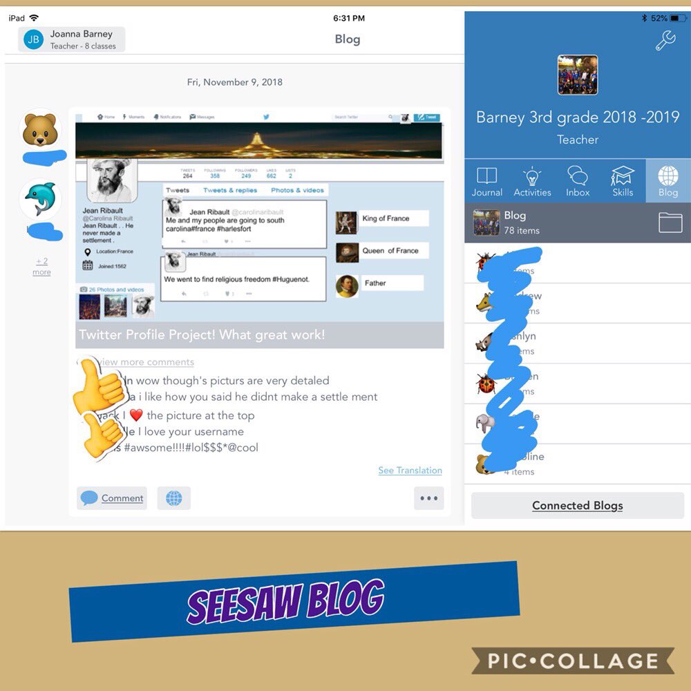 MrsJBarney's tweet photo. Seesaw Blog!! 🙌🏾 Ss working on providing specific feedback to others #DragonSTEAM @Seesaw @bethebridgeDBES #FM21STEAM https://t.co/LVnhJ5nHLp