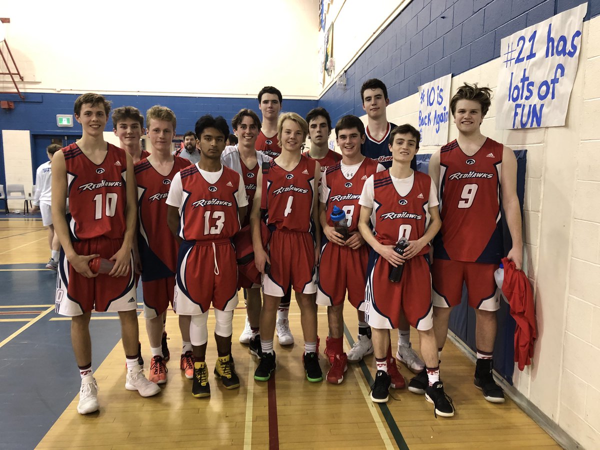 RothesayHigh's tweet photo. The Champs! It’s a 61-46 victory for the Red Hawks vs @KVhigh at Rip Seely! Second year in a row! #redhawkpride https://t.co/Ht4iKSZp6U