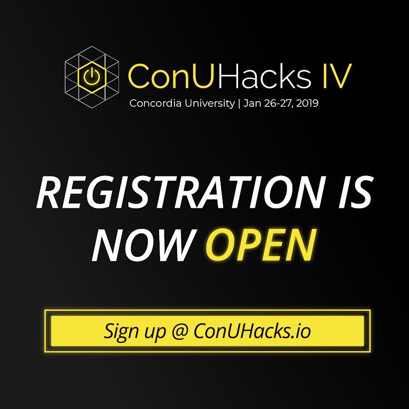 On Jan. 26-27, <a href="/ConUHacks/">ConUHacks</a> invites you to participate in #ConUHacksIV happening in downtown Montreal! Come build alongside 600+ passionate students and tech industry leaders. 💻 Are you ready to discover what you’re capable of creating? Apply now @ conuhacks.io!