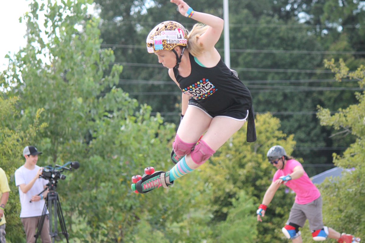 Fallon Heffernan testing out the NEW <a href="/Roller_Bones/">RollerBones</a>  park wheels.  Photo courtesy of @BarbieBont  japan air