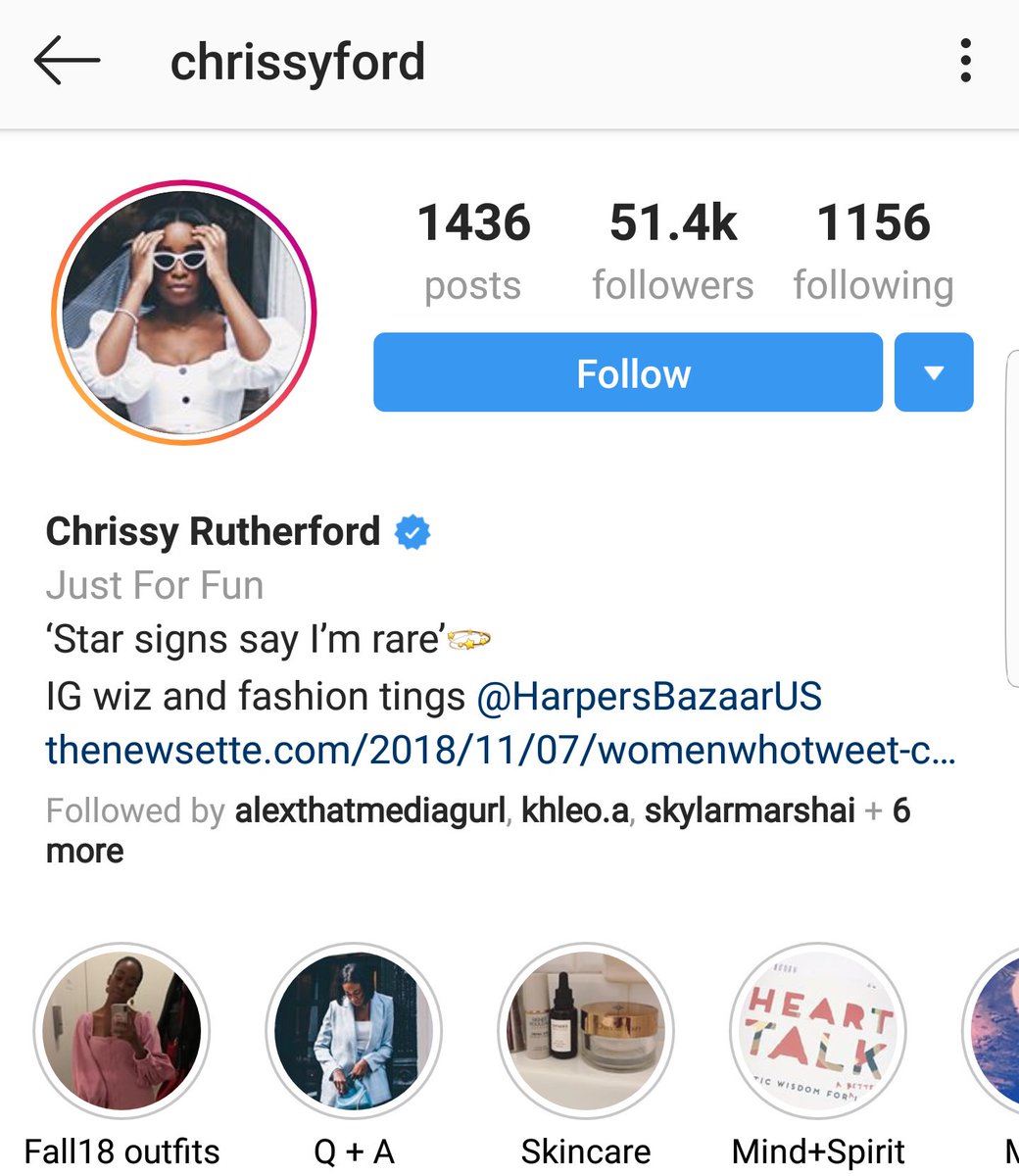 Chrissy RutherfordIG: chrissyfordTwitter:  @chrissyford Fashion JournalistSenior Digital Fashion Editor at Harper's Bazaar