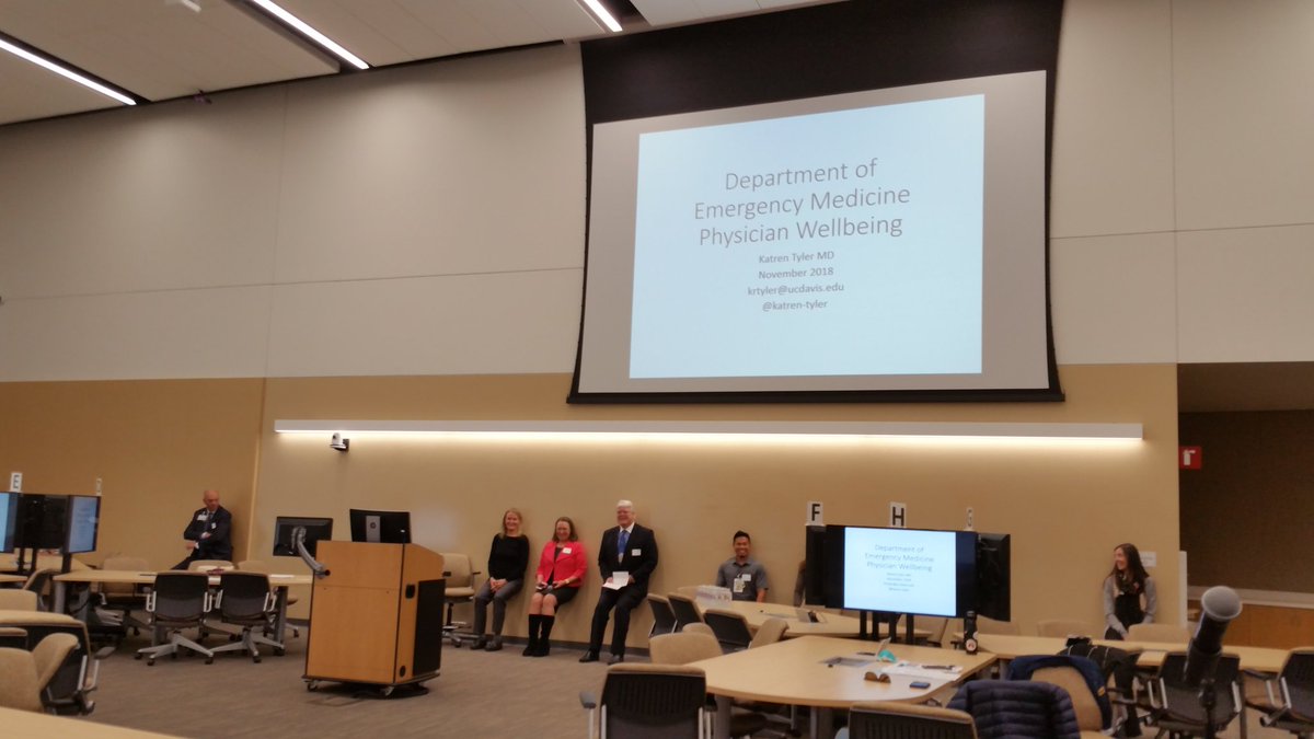 KeiNakagawaMD's tweet photo. @UCDavisHealth faculty, residents, and staff 'sitting the talk' on #physicianburnout at the #PhysicianHealth and #Wellbeing Summit. #WallSits led by #EmergencyMedicine faculty @katren_tyler! #QuadrupleAim @PeterYellowlees @dlubarskymd @Chancellor_May @UCDavisMed @ucdavis https://t.co/qTWJfKrgQZ