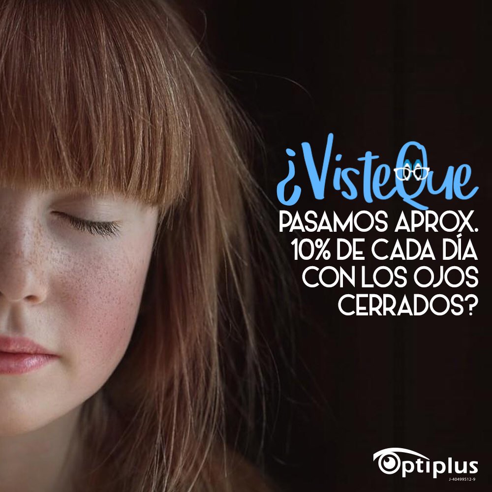 OptiplusVe's tweet photo. ¿Cuánto tiempo mantenemos los ojos cerrados?
A lo largo de nuestras vidas, nos pasamos prácticamente el 10% de cada día con los ojos cerrados solamente por parpadear, sin contar que los mantenemos cerrados mientras dormimos, claro.

#curiosidades #datoscuriosos #infact https://t.co/umDZtVz61m