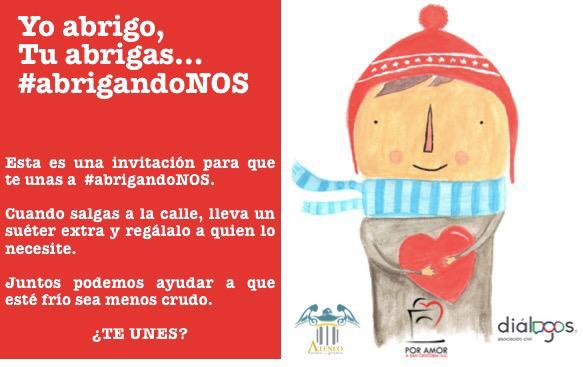 AlexisVV's tweet photo. Esta temporada invernal podríamos hacerla más leve. ¡Vamos a #AbrigarNOS! En tus trayectos diarios lleva un abrigo extra para alguien que pueda necesitarlo. Arrópalo y ayúdale a pasar menos frío. https://t.co/BMdqNSC6nv