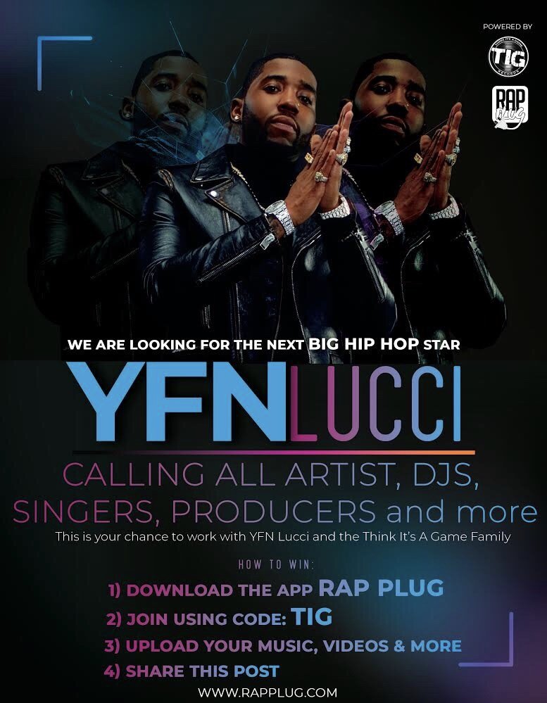 TheDJIceberg's tweet image. . @YFNLucci and @TIGrecords Partner With Music Tech Company, #RapPlug Inc., For a Talent Search and Collaboration Opportunity ( @Craigtheking540 @iambcriss ) djiceberg.com/yfn-lucci-and-…