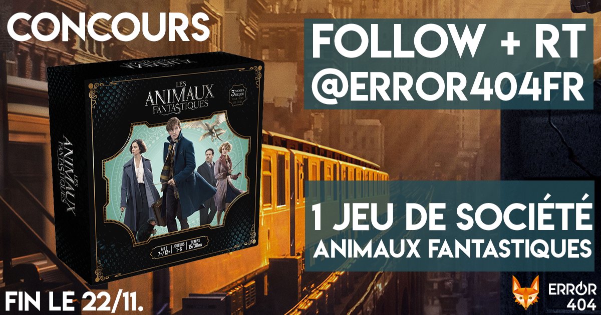 Error 404 On Twitter Concours Pour Feter La Sortie Du Film Les Animauxfantastiques Error404fr Vous Fait Gagner Le Jeu De Societe Animaux Fantastiques Signe Topi Games Rt Follow Pour Le Gagner