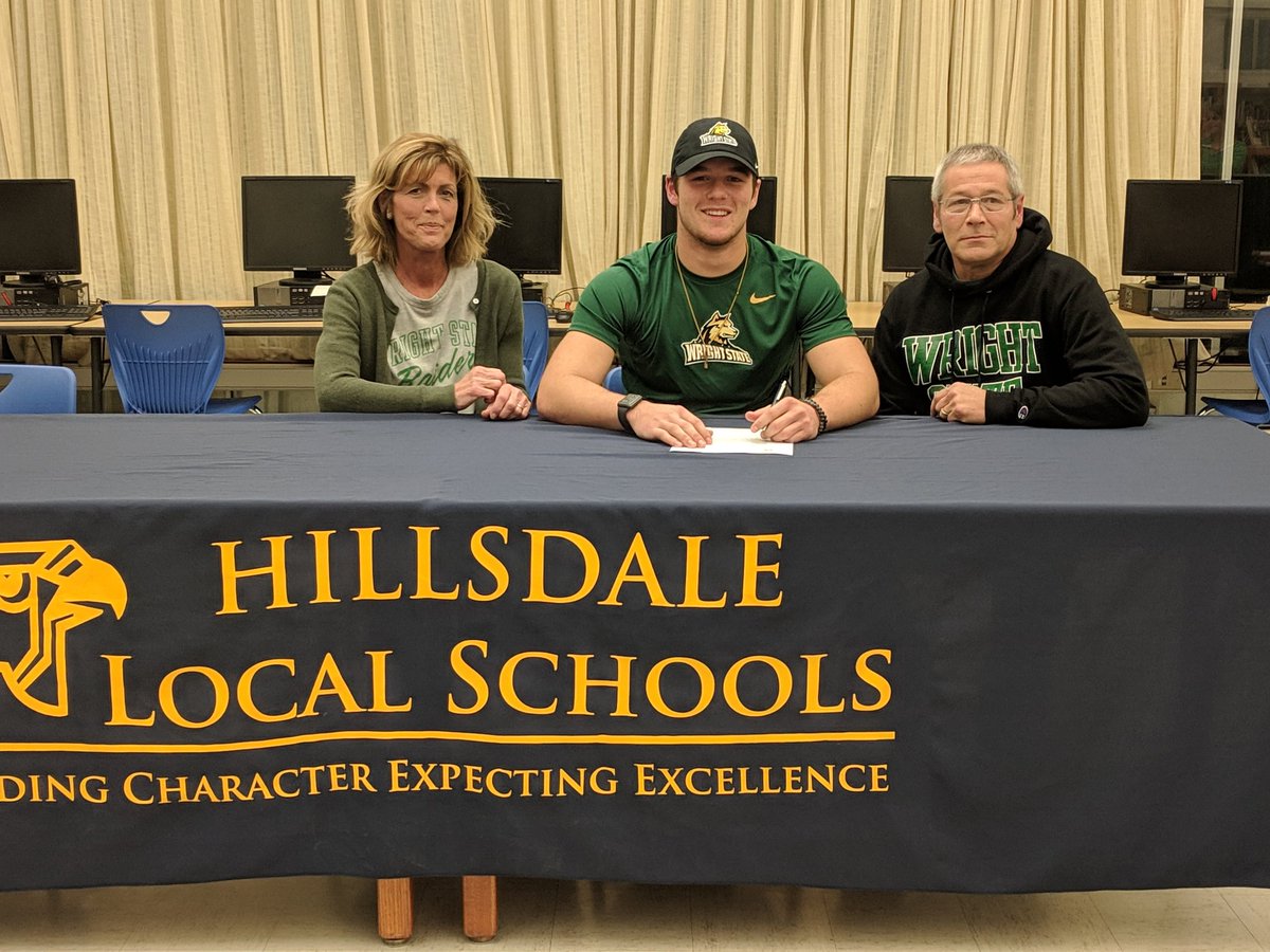 HillsdaleSports's tweet photo. Congratulations to Jay Luikart and his family on his signing tonight to play baseball at Wright State University. Go Raiders! https://t.co/0USp4hThwK