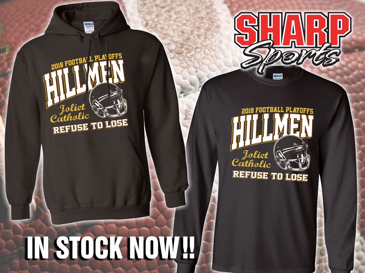 Sharp_Sports's tweet photo. Stop by Sharp Sports for your Hilltopper Playoff Long Sleeve T-Shirt or Hoodie. Semifinal home game this Saturday vs. Hillcrest at 2 p.m. We are open 11-7 the rest of the week and 9-3 on Sat. #refusetolose https://t.co/qhQY6n7rxj