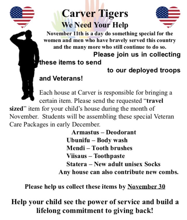 Please support our 1st House service project <a href="/Carver_Tigers/">Carver Elementary</a> #webuildleaders #goaldiggers @MMidaM @mjmcalli @rlopez42 <a href="/MusicTchrCarrie/">Carrie Nippert</a> <a href="/anaarocha0/">Ana Rocha</a> <a href="/abfloyd14/">Allison Floyd</a> <a href="/wendy_hurt/">Wendy Williams</a>