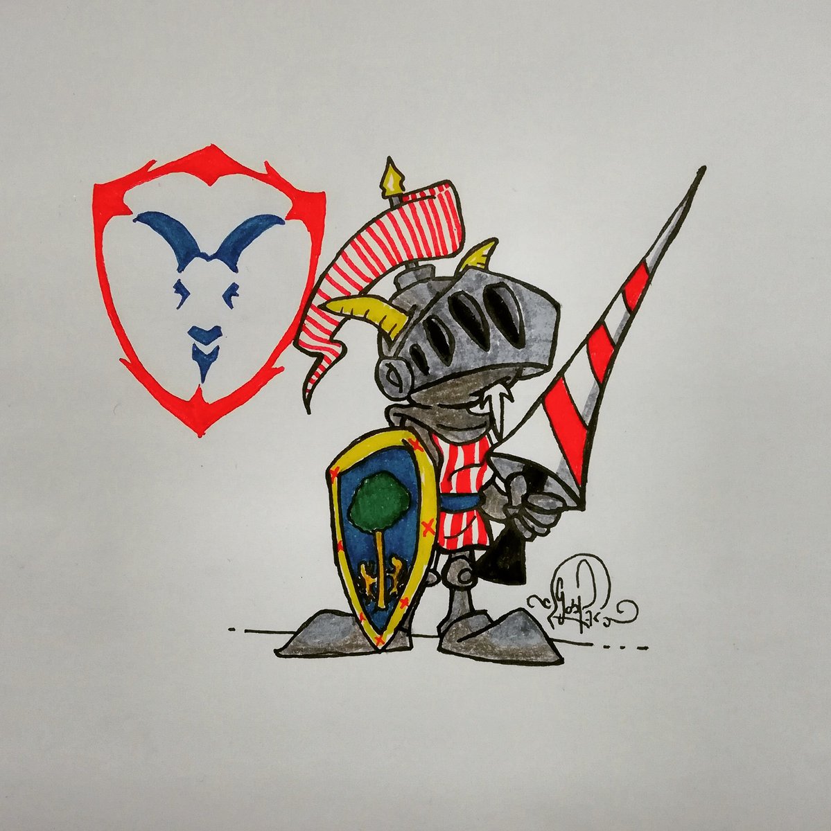 gospel02's tweet photo. Medieval goat / Chiva Medieval 

 #Who4r3you #Chivas #trazo #Guadalajara #Style #Celta #Dibujó #RojoYBlanco #Dessin #Drawing #Trazó #Stencil #Lineas #Draw #Medieval #Chabalier https://t.co/JxvPKMdFiV