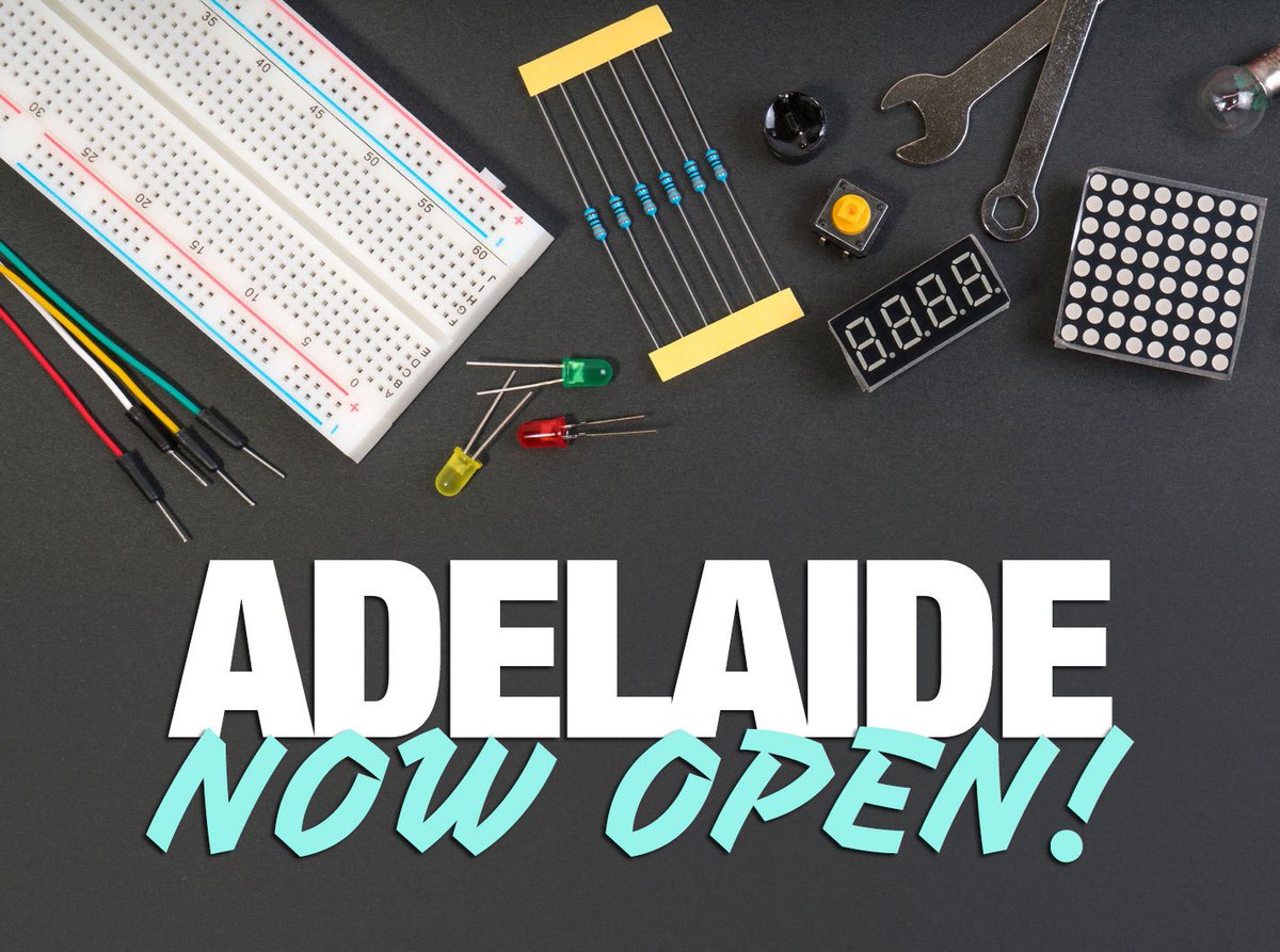 AltronicsAU's tweet photo. Doors now open at Altronics #adelaide. A brand new store for makers, inventors and electronics enthusiasts. 316 Main North Rd, Prospect. https://t.co/IgA8sk03TT