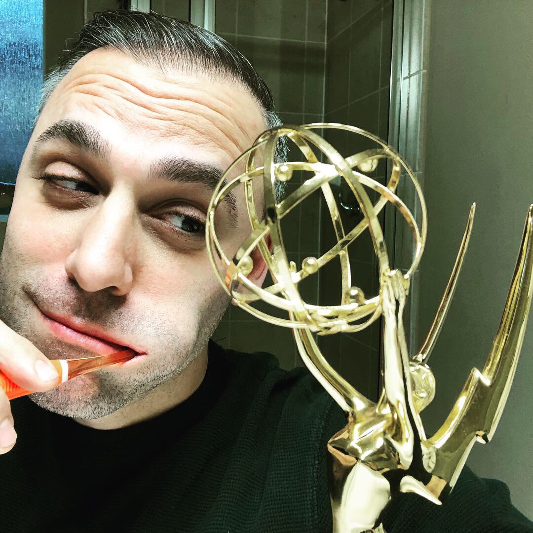 EtchedAffect's tweet photo. Our VP, @FotiKallergis, recently took home his third and fourth #Emmy, and as you can see, he equally spreads the ❤️🤣😆 #midweekmotivation #congrats #allwedoiswin https://t.co/2m9MbHtIEP