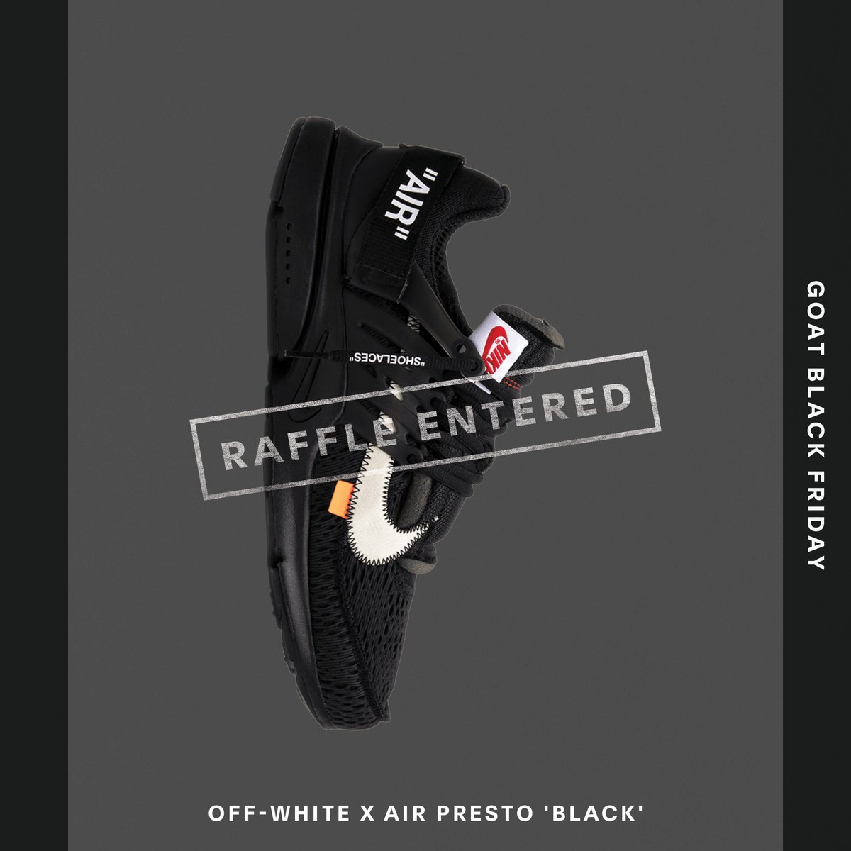 daviniskandar's tweet photo. Enter the #GOATBlackFriday Raffle for your chance to win the most coveted sneakers and other prizes. @goatapp https://t.co/8KfTABaWqT https://t.co/mhPTwrA1qe