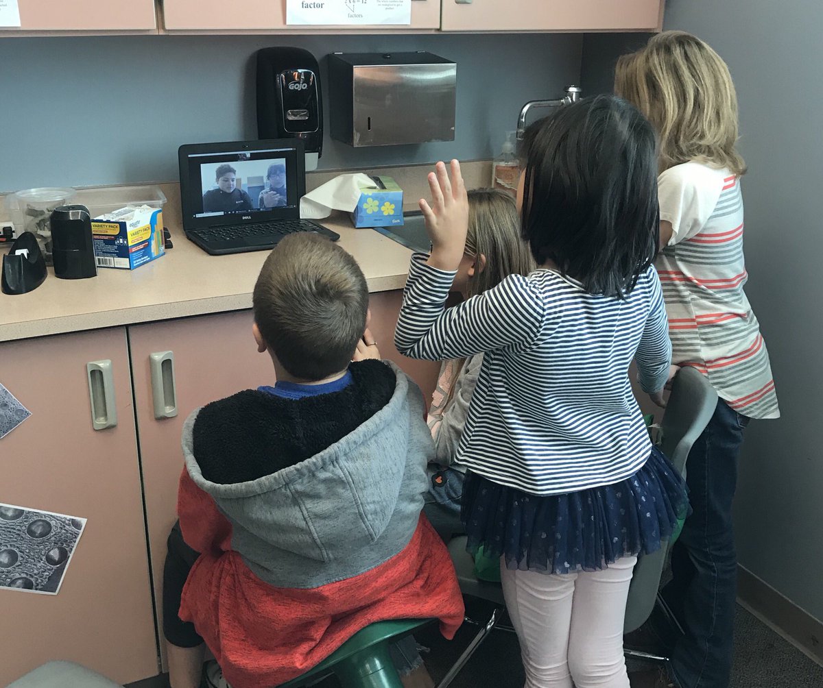 mrsshewey's tweet photo. Yet another engaging @zoom_us experience with Mrs. Forget’s @SabinSaints. 8th graders as teachers!? You bet! We love our 8th grade teachers! @TrailblazerD11 @Marsha__West #TheDifference #d11nextgen #designthinking https://t.co/Nsly9lywDt