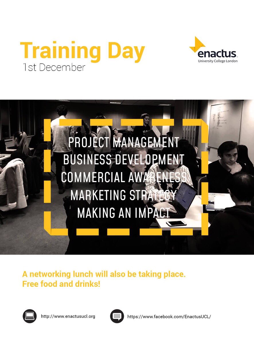 EnactusUCL's tweet photo. Come check out our Training Day event! https://t.co/vqGI9EVc17 #enactus https://t.co/BzXPFHpjSU