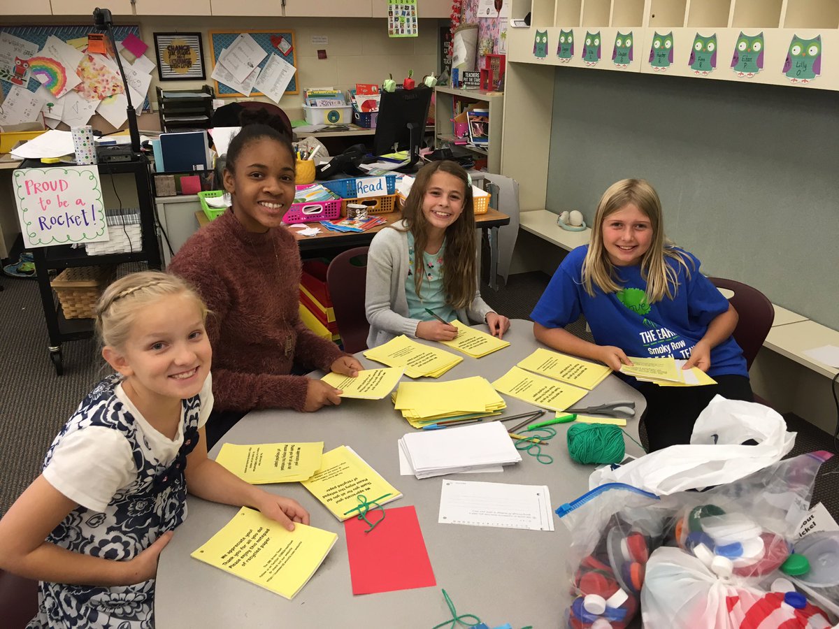 These kiddos worked hard at our Green Team meeting today! 💚. They packaged and weighed plastic caps. They also worked on a special project for <a href="/SmokyRow1/">Smoky Row Elementary</a> ❤️💙 <a href="/Ccsgreenteam/">CCS Green Team</a>