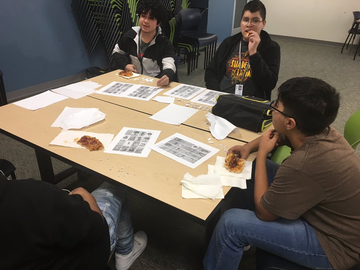 AVIDWilliamsHS's tweet photo. Pizza and Loteria, nothing like an @AVID4College stay day. @WHS_Warriors @PlanoISDAVID #ThisIsAVID #Schoolfamily https://t.co/VXExwKp7rz