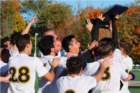 AdelphiU's tweet photo. For the second time in the past three years, the Adelphi University men's soccer team is the Northeast-10 Conference champion. Congratulations, @AdelphiMSoccer ⚽️🐾 https://t.co/NIMxyM9l0J