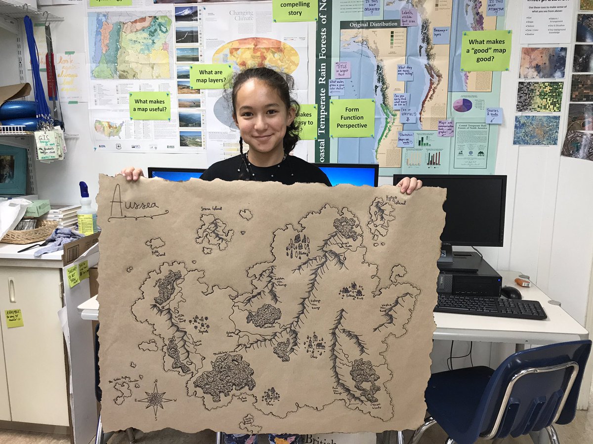 MrsSinclairMaps's tweet photo. #tbt our mythical #cartography class in October! Contact me if you want to try this at your school! @josephkerski #GIS #GilkeyGISDesign @GISEd @Esri @EsriBlog @youthmappers https://t.co/HKlt4eYFFC