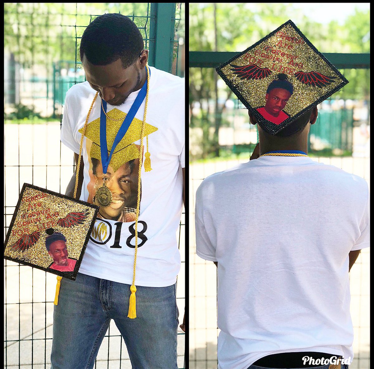 _fliiguy's tweet image. Me &amp;amp; My cousin we’re both suppose to Graduate 👨🏾‍🎓 college together this year. He past away months before graduation 😢 but I did this for both of us 🤞🏽 #LLCC #CO2K18 #ScienceMajor #BlackExcellence “friends 👫are forever, cousins are for life 🌎” Love you Cous 💉❤️