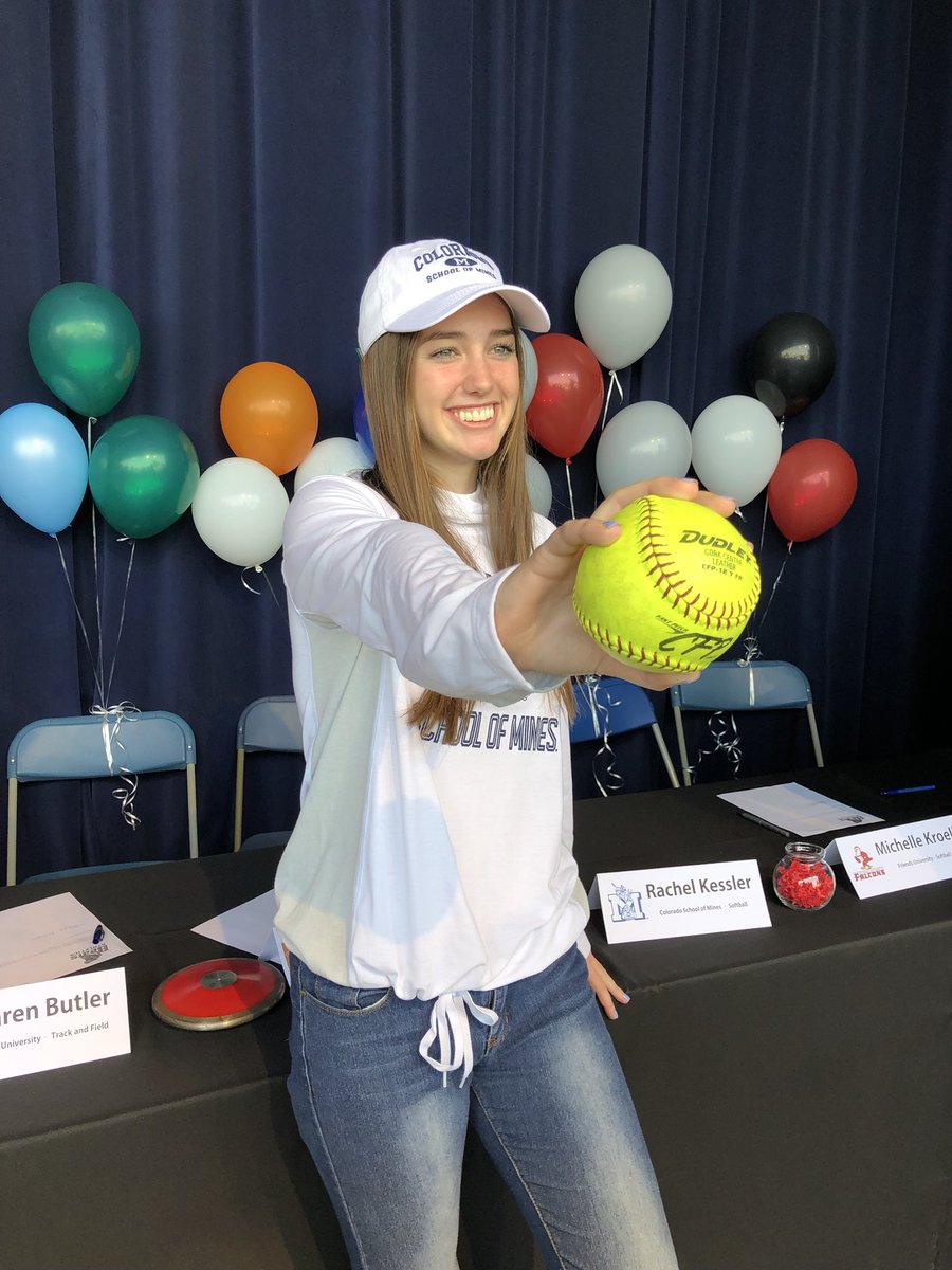 rockets18g's tweet photo. Congratulations to 2019 Rachel Kessler signing her NLI to continue her softball career at the prestigious Colorado School of mines where she will pursue a degree in the biological chemical engineering field!  We are all sooo proud of you, Rachel!  🚀❤️ @rockets18g https://t.co/U9CMTf3EZC