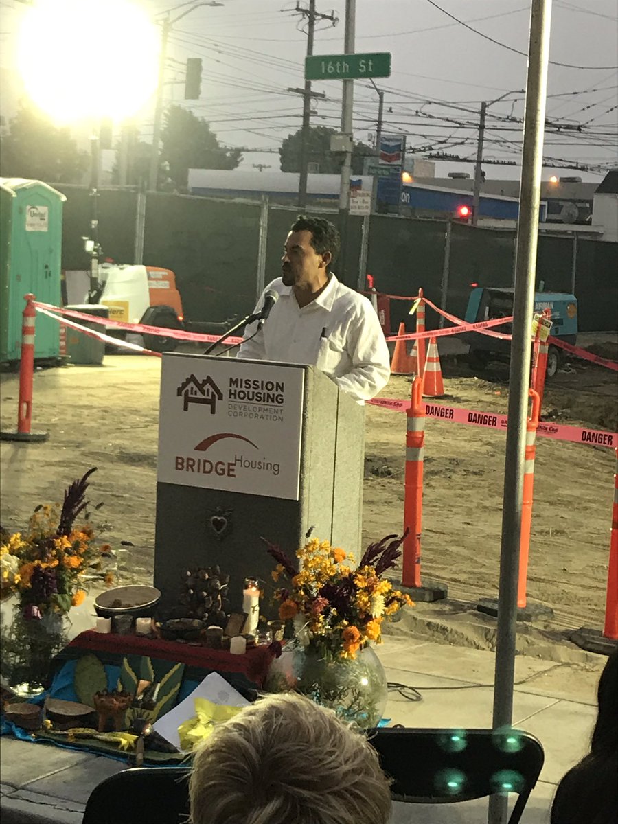 PODERSF's tweet photo. “It’s movement that made this possible ... and this isn’t the end,” says @PODERSF Oscar Grande. “Our families, our communities, deserve a lot more.” At groundbreaking of 100% affordable housing. #LosSuenosDelPueblo #BuildTheMarvel #OurRootsOurFuture https://t.co/VZcLNtUL8g