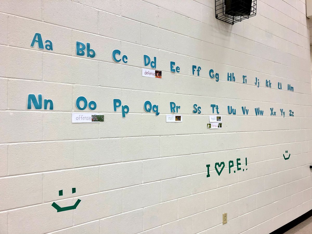 MrsMuddESL's tweet photo. Loving this word wall with visuals that our awesome PE coaches put in the gym for our kiddos! This makes my ESL heart so happy! ❤️❤️❤️@CoachMedinaE @LakelandES https://t.co/FHm8SbETkA